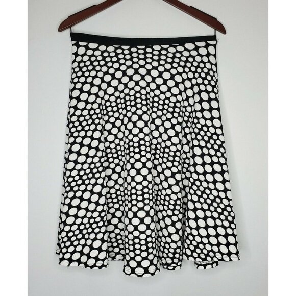 Women's Bobeau Black And White Polka Dot A-Line Flowy Skirt Size XS Made in USA - Picture 1 of 5